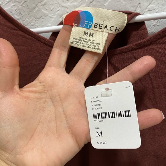 Free People Beach Alia Crop Top in Taupe BNWT - Picture 3 of 5